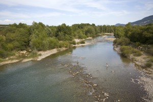 Tramo del río Aragón que quedaría inundado por el recrecimiento. Foto: Pipa Álvarez